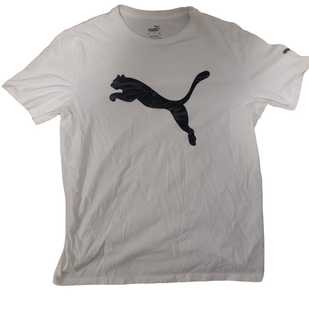 Puma Men's Black and White T-shirt